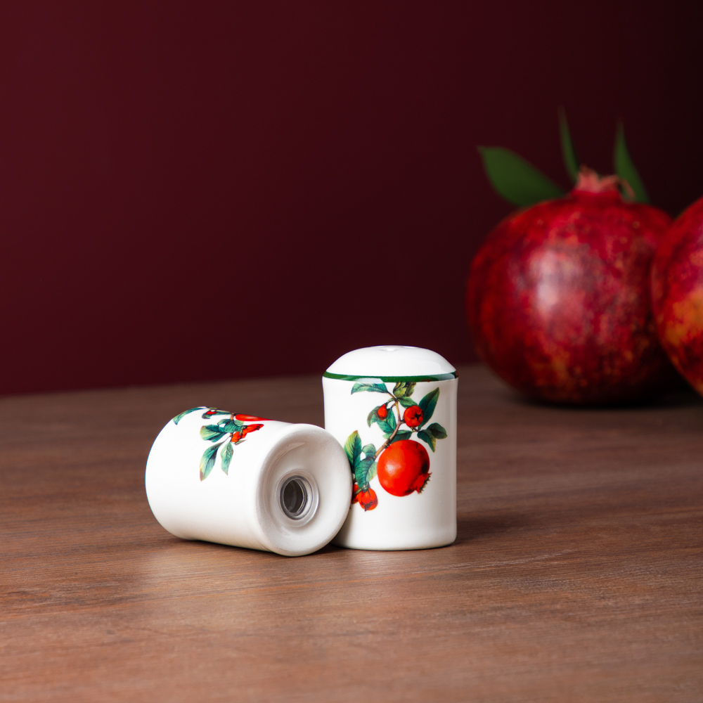 MILLIMI Гранат Набор для соли и перца на подставке, 11х6,5х7см, керамика, арт.№ 824-138