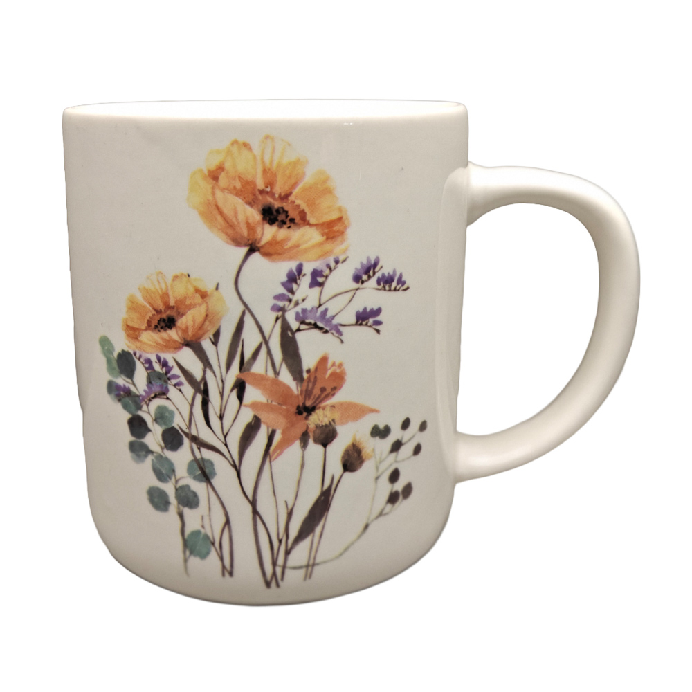 Кружка Флёр тм MILLIMI, 350мл фарфор, белый, арт.№ 816-084