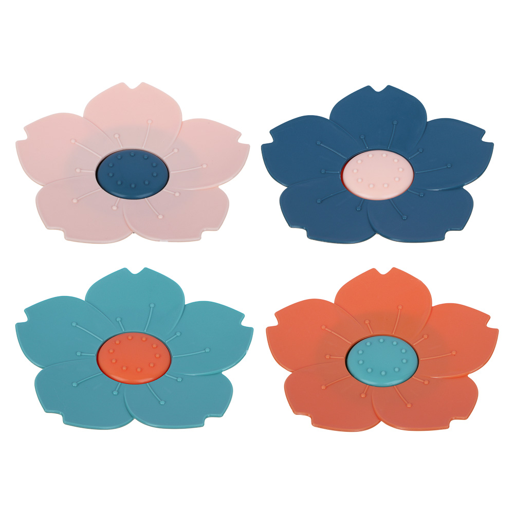 VETTA Мыльница, пластик, 14х14х2,5 см, Цветы, арт.№ 463-507