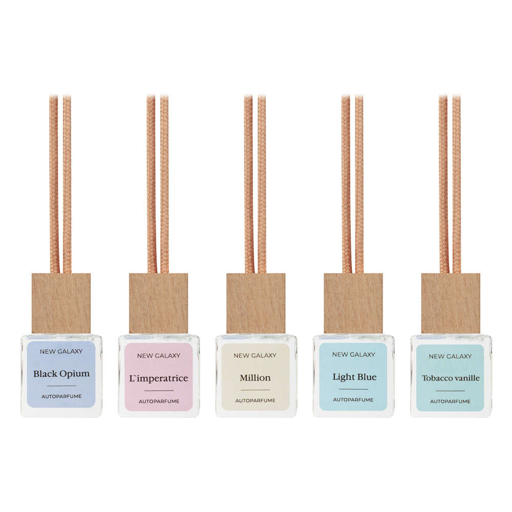 Набор подвесных ароматизаторов тм NEW GALAXY,5 мл,Bl.Opium, LImpertrice,Million,L.Blue, Tob. Vanille, арт.№ 794-711