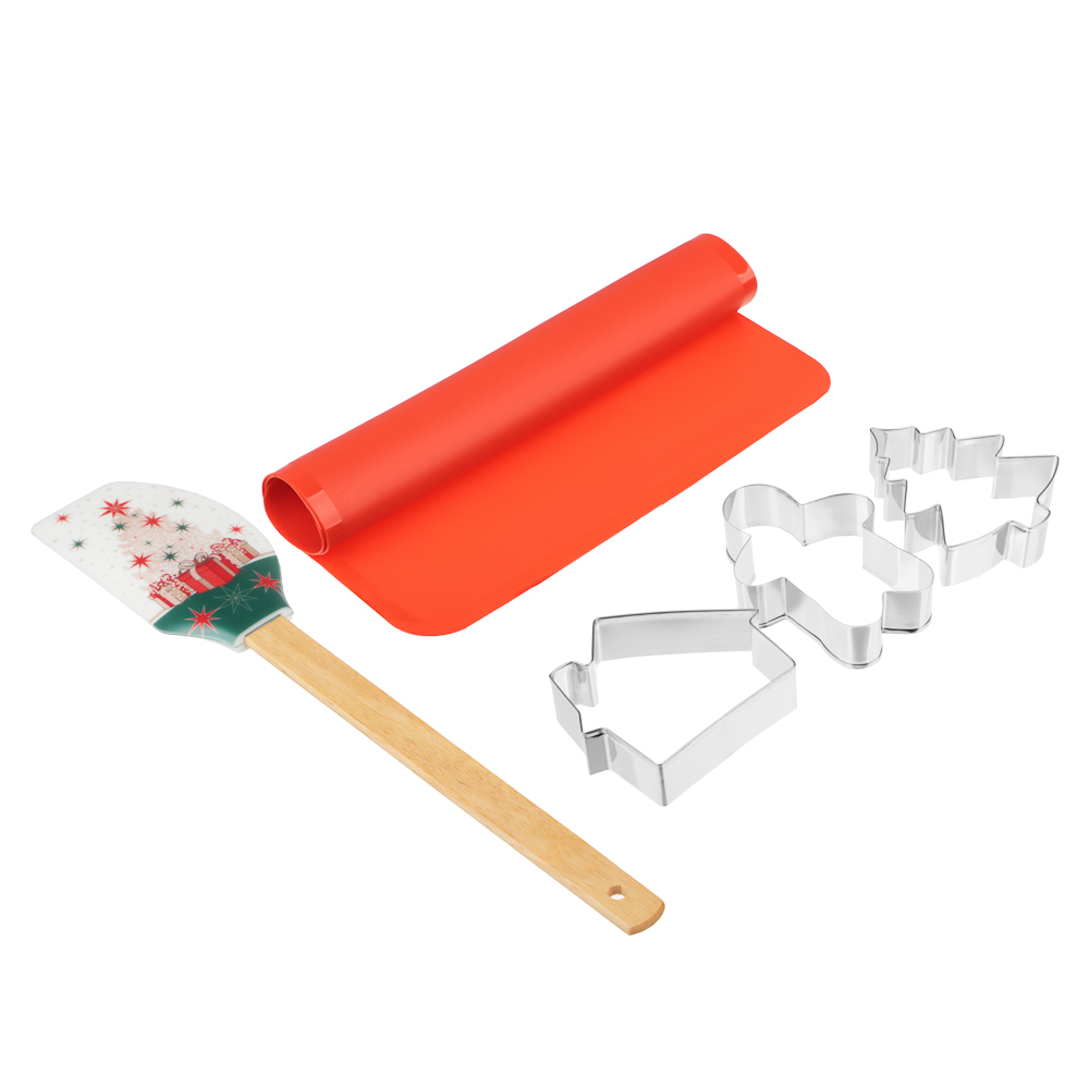 Новогодняя коллекция Набор 5 пр., коврик для выпечки, лопатка, формы для печенья 3 шт нерж.сталь,сер — купить в МПР Новогодняя коллекция Набор 5 пр., коврик для выпечки, лопатка, формы для печенья 3 шт нерж.сталь,сер, арт.№ 856-221