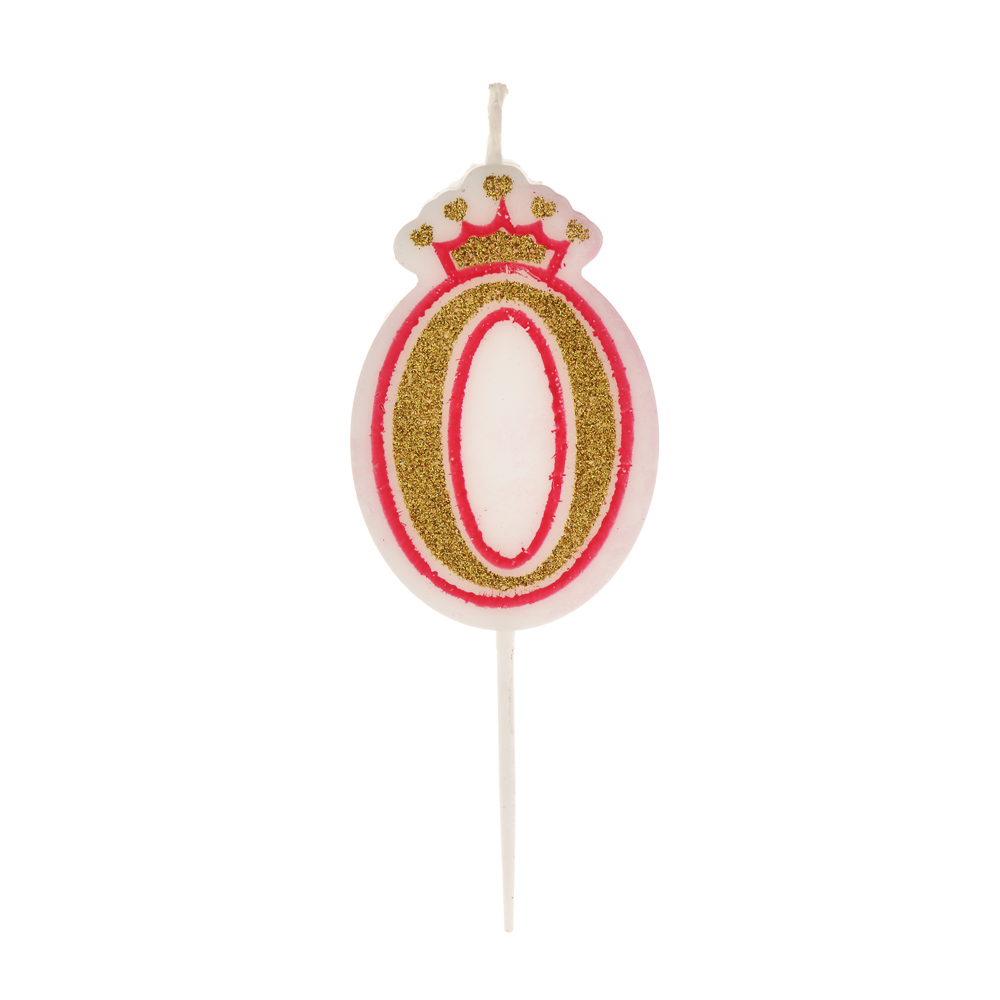 Свеча для торта тм Fntastic 5,6 см, в форме цифр (0), парафин, арт.№ 506-273