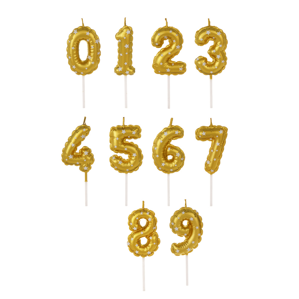 Свеча для торта тм Fntastic 5,2 см, в форме цифр (0-9), парафин, арт.№ 506-276