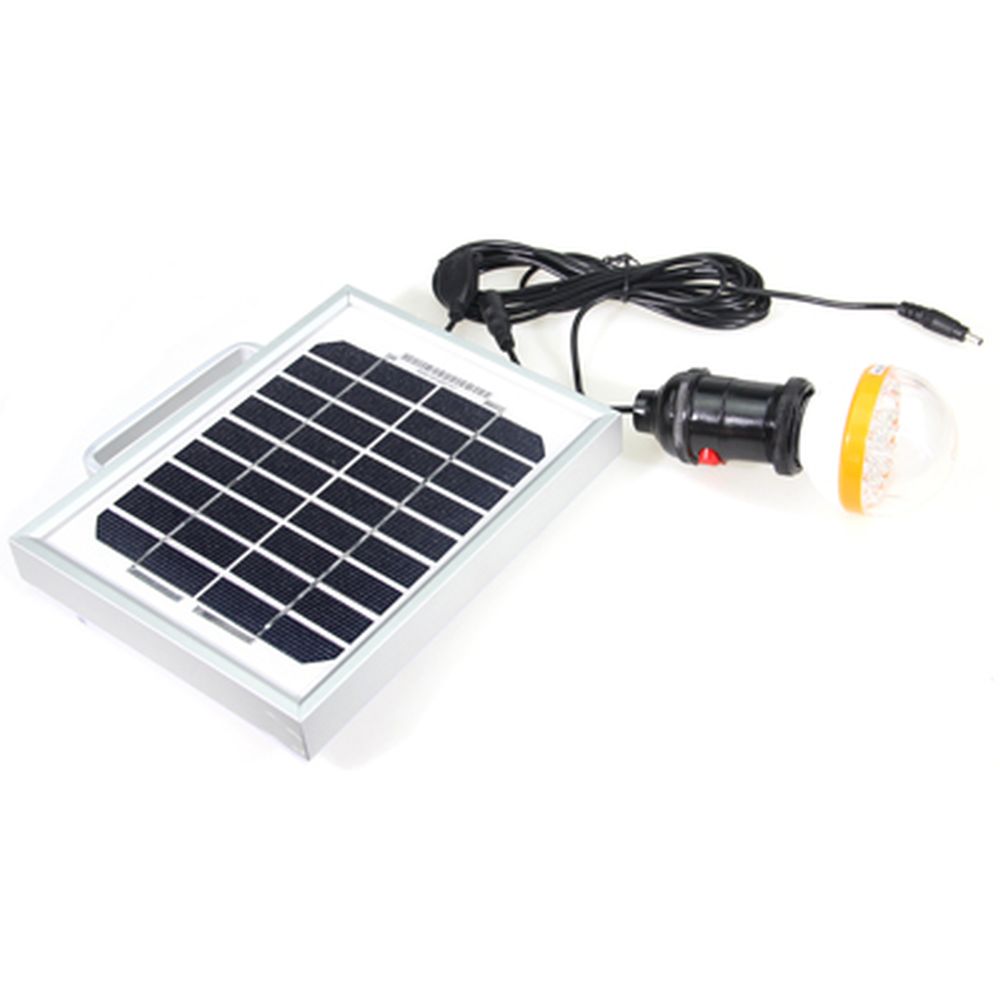 Аккумулятор на солнечной батарее с LED лампой и USB входом, портативный 6V, арт.№ 917-017