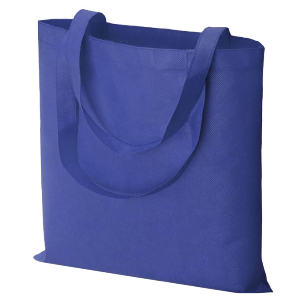BY ДР ПРОМО Сумка-шоппер, синяя, белые логотипы, 35х42 см, 240 г/м2., арт.№ 090-042