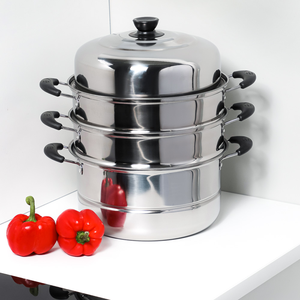 Мантоварка, 28см, нержавеющая сталь, 3 яруса, арт.№ 822-107