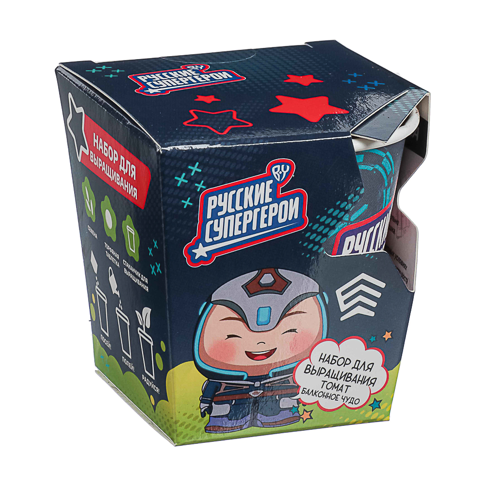 BY Русские Супергерои ЕРМАК Томат Балконное чудо (стаканчик+торф табл+семена), арт.№ 179-599