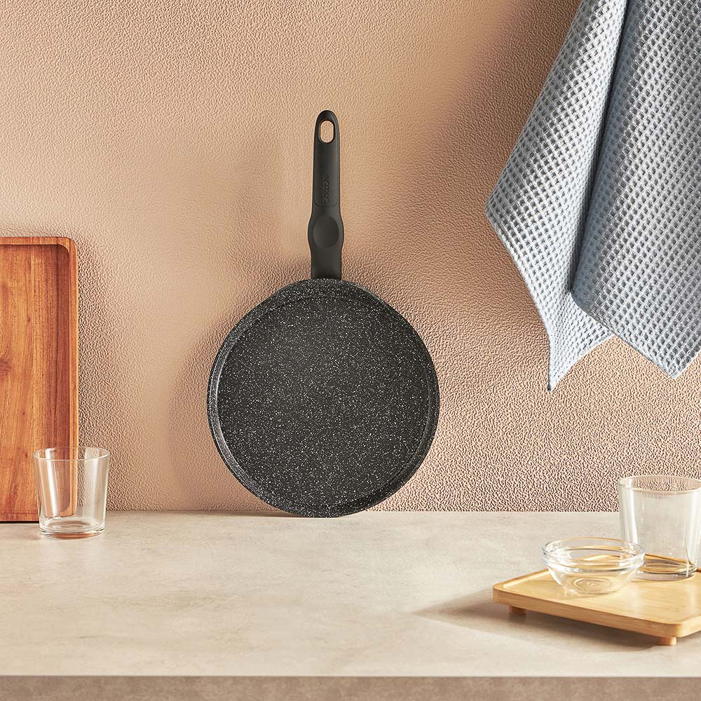 SATOSHI Стоун Сковорода литая блинная d24см, антипригарное покрытие Мрамор, индукция, арт.№ 846-446