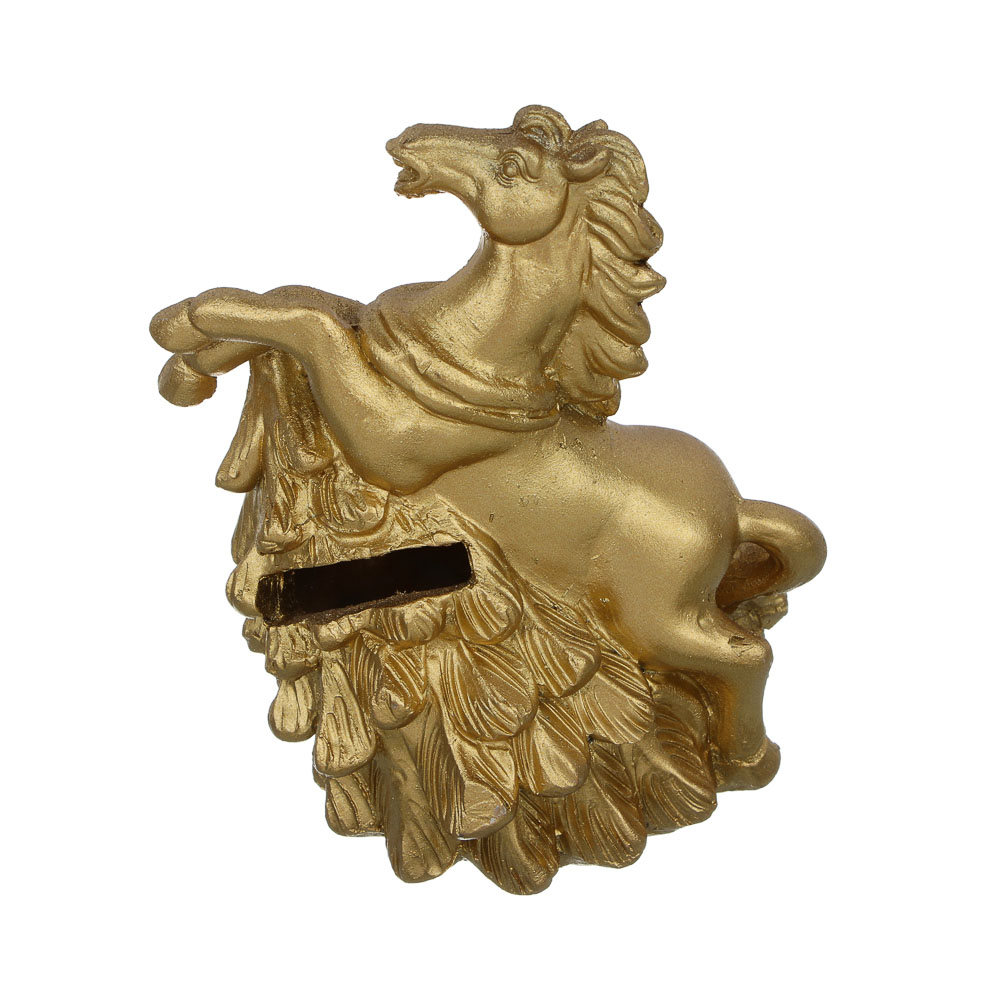 Копилка лошадь 8x5,5х10 см СНОУ БУМ, золото, полистоун, 2 вида, арт.№ 398-864