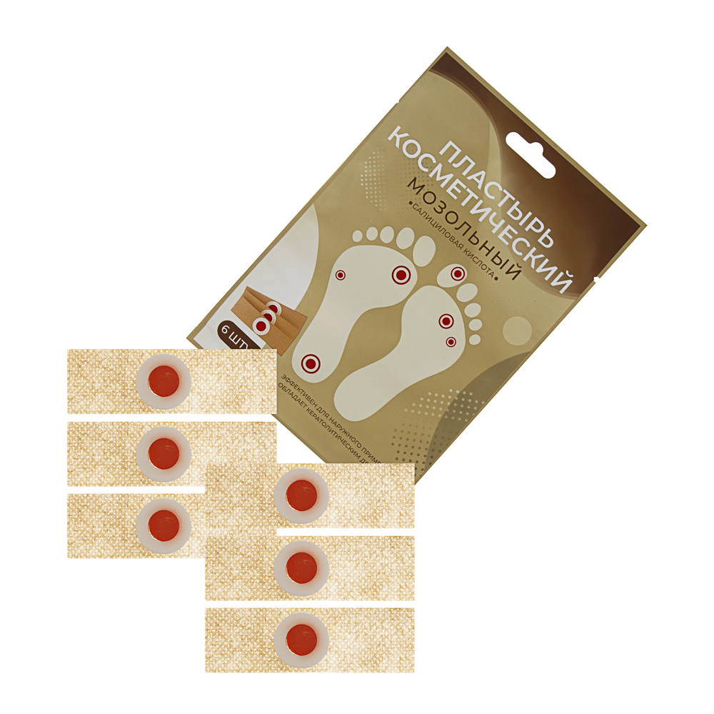 Пластырь косметический мозольный точечный, 6 шт, 7х2см, арт.№ 022-345