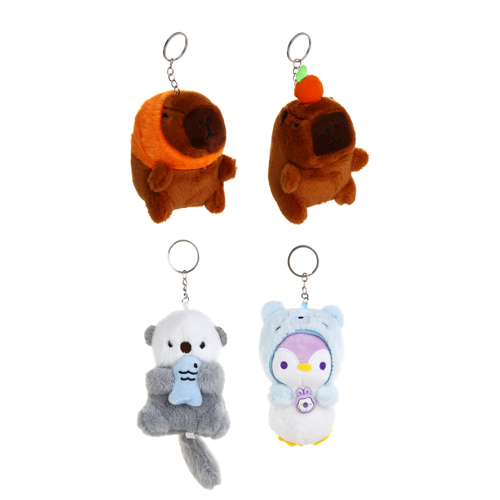 ИГРОЛЕНД Брелок мягкий "Зверёна" с подвесом, 12 см, полиэстер, 3 вида, арт.№ 264-467