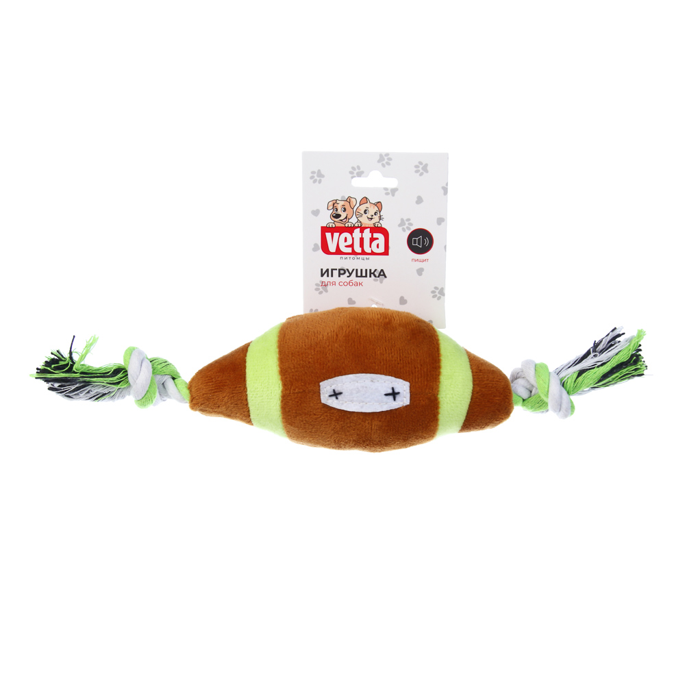 Игрушка для собак тм VETTA с пищалкой, мяч регби, п/э, 35*10см, арт.№ 273-556