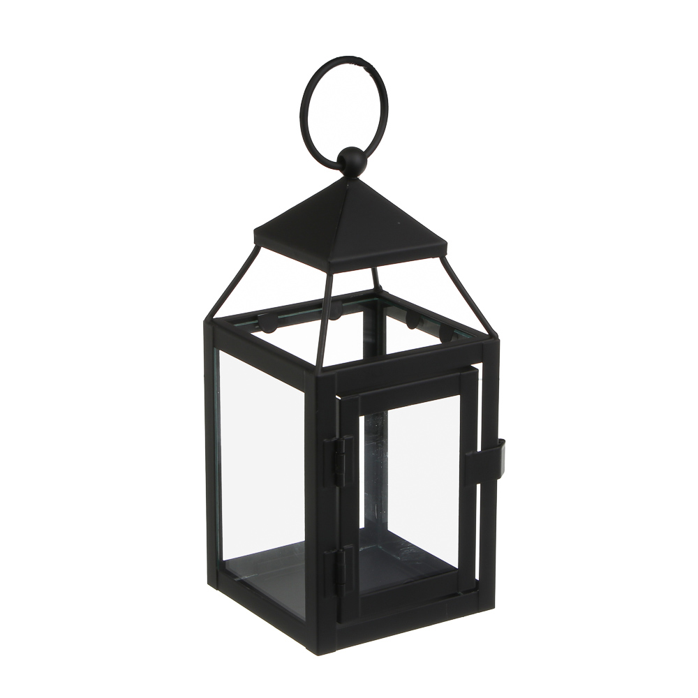 Подсвечник в виде фонарика, 8x8x18 см, металл, стекло, арт.№ 477-252