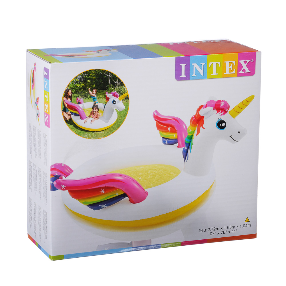 INTEX Бассейн-спрей надувной "Единорог", 272х193х104см, Возраст 2+, 57441, арт.№ 109-263