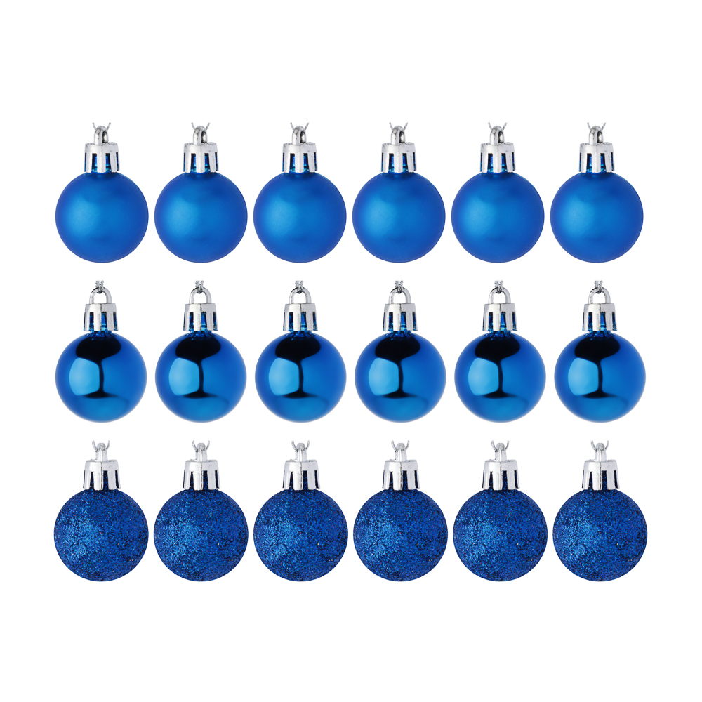 СНОУ БУМ Набор шаров 3 см, 18 шт, синий, 26-123, арт.№ 372-698