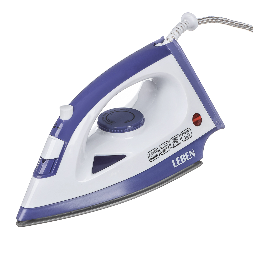 LEBEN Утюг 1300ВТ отпар, тефлон шнур 1,35м — купить в МПР LEBEN Утюг 1300ВТ отпар, тефлон шнур 1,35м, арт.№ 249-057
