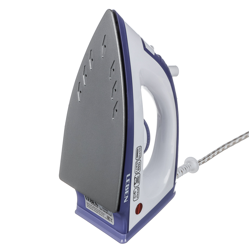 LEBEN Утюг 1300ВТ отпар, тефлон шнур 1,35м, арт.№ 249-057