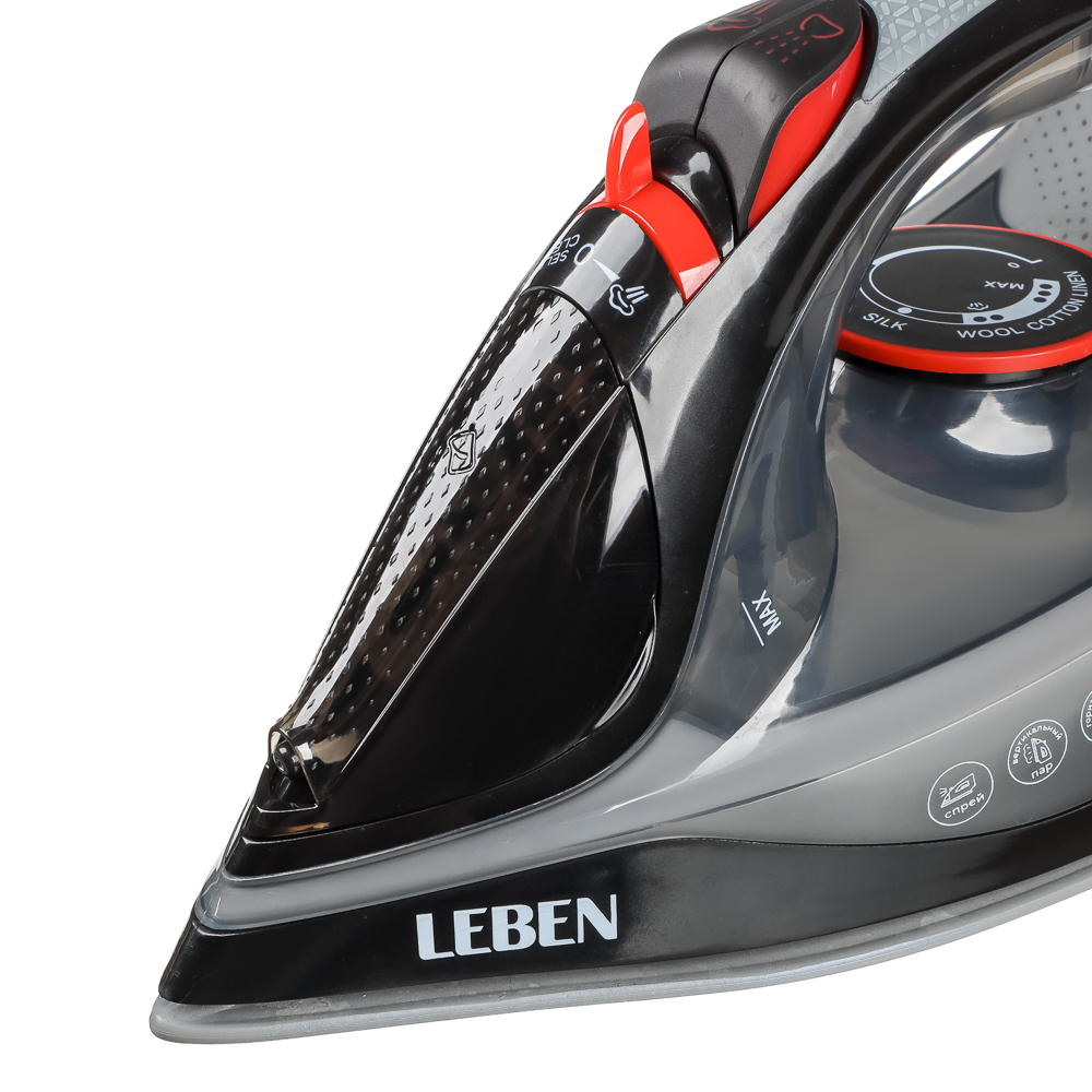 LEBEN Утюг 2600ВТ керам, антинакипь антикапля шнур 2,2м, арт.№ 249-058