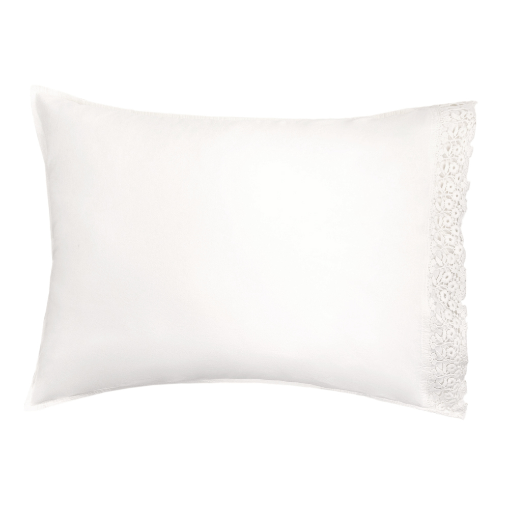 BY COLLECTION Комплект постельного белья с кружевом евро, 100% хлопок, белый, арт.№ 421-291