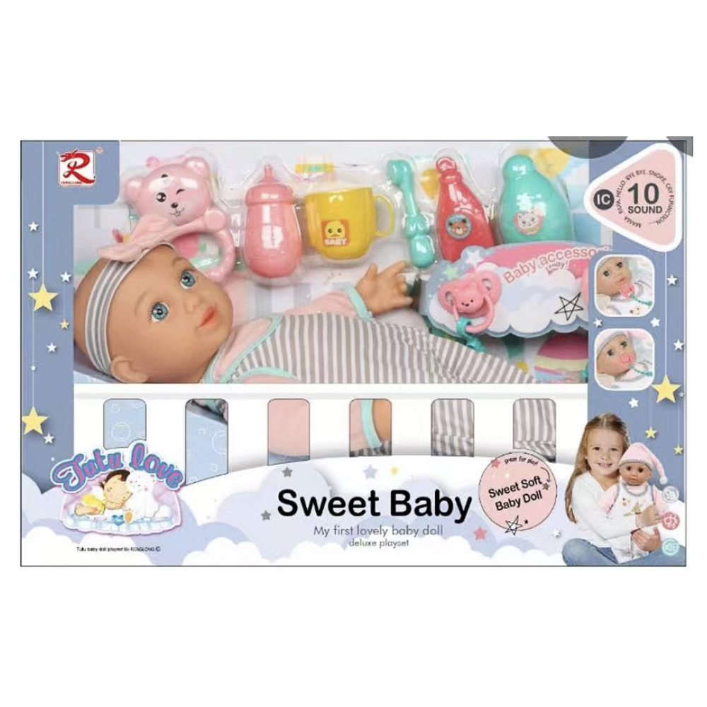 Пупс с мягким телом, 35 см, звук, 3хAG13, PP, PVC, ABS, Н8, тм ИГРОЛЕНД, 3, арт.№ 267-069