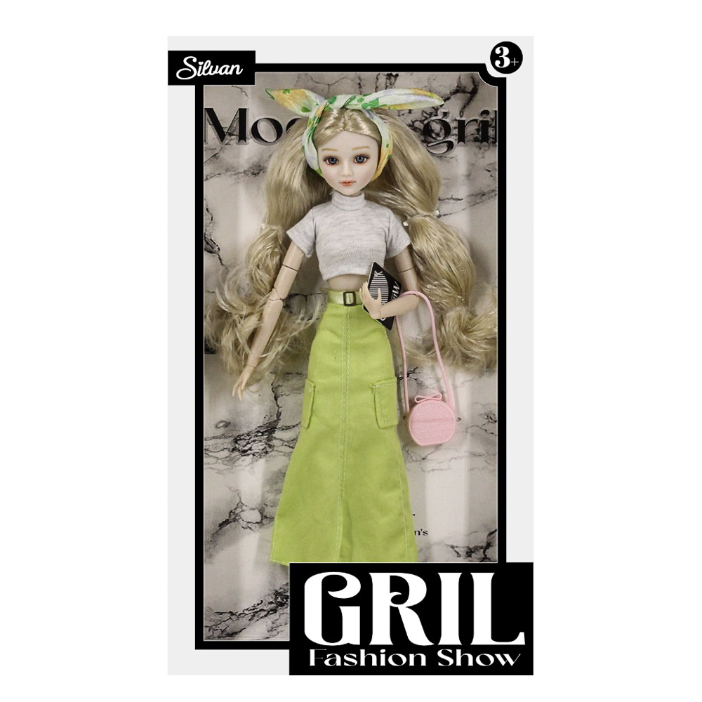 Кукла шарнирная 30 см, с сумочкой, PP, PVC, Н11, тм ИГРОЛЕНД, 3+, арт.№ 436-202