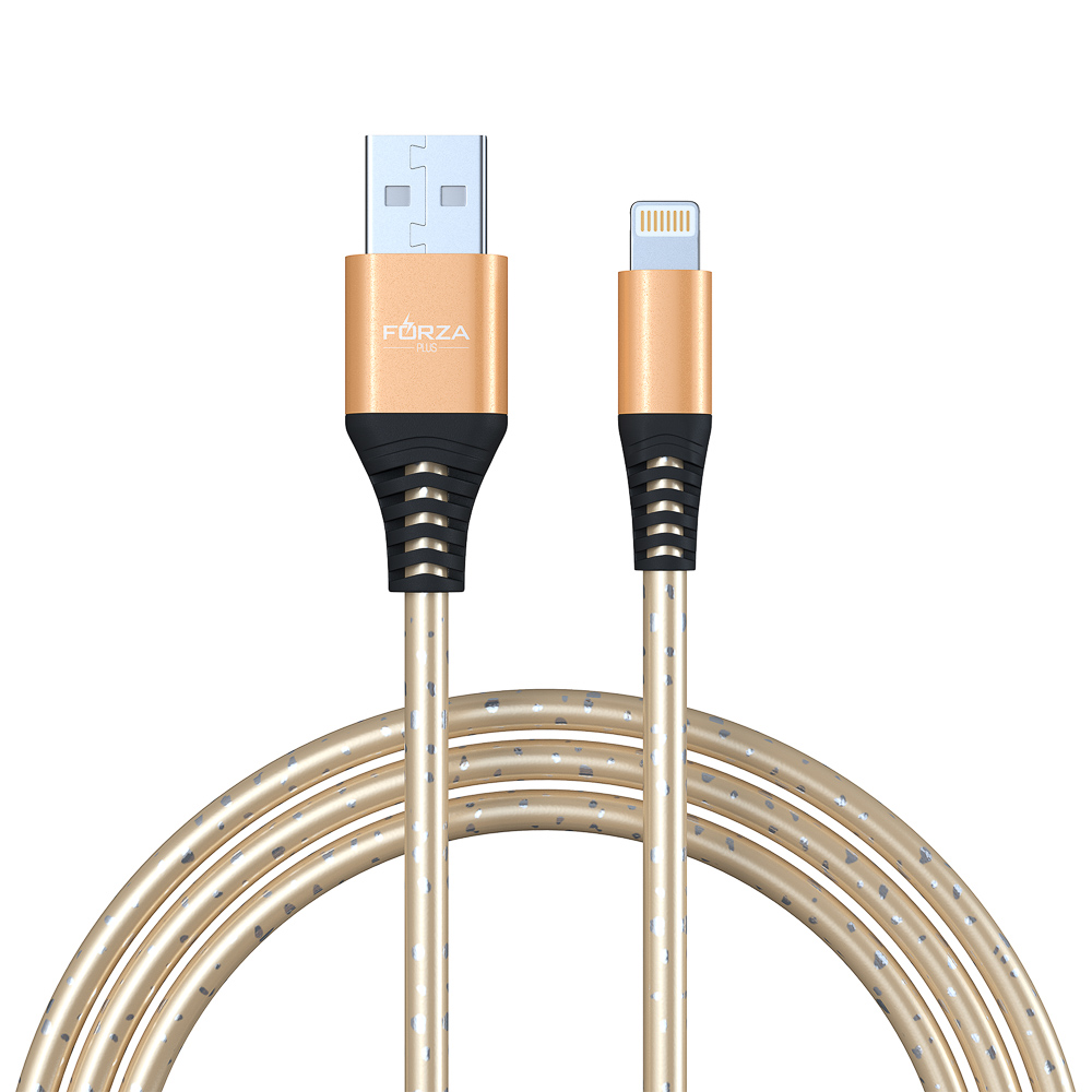 Кабель для зарядки USB(A)-iP FORZA Звёздное небо, 1м, 2А, 4 цвета, пакет, арт.№ 916-225