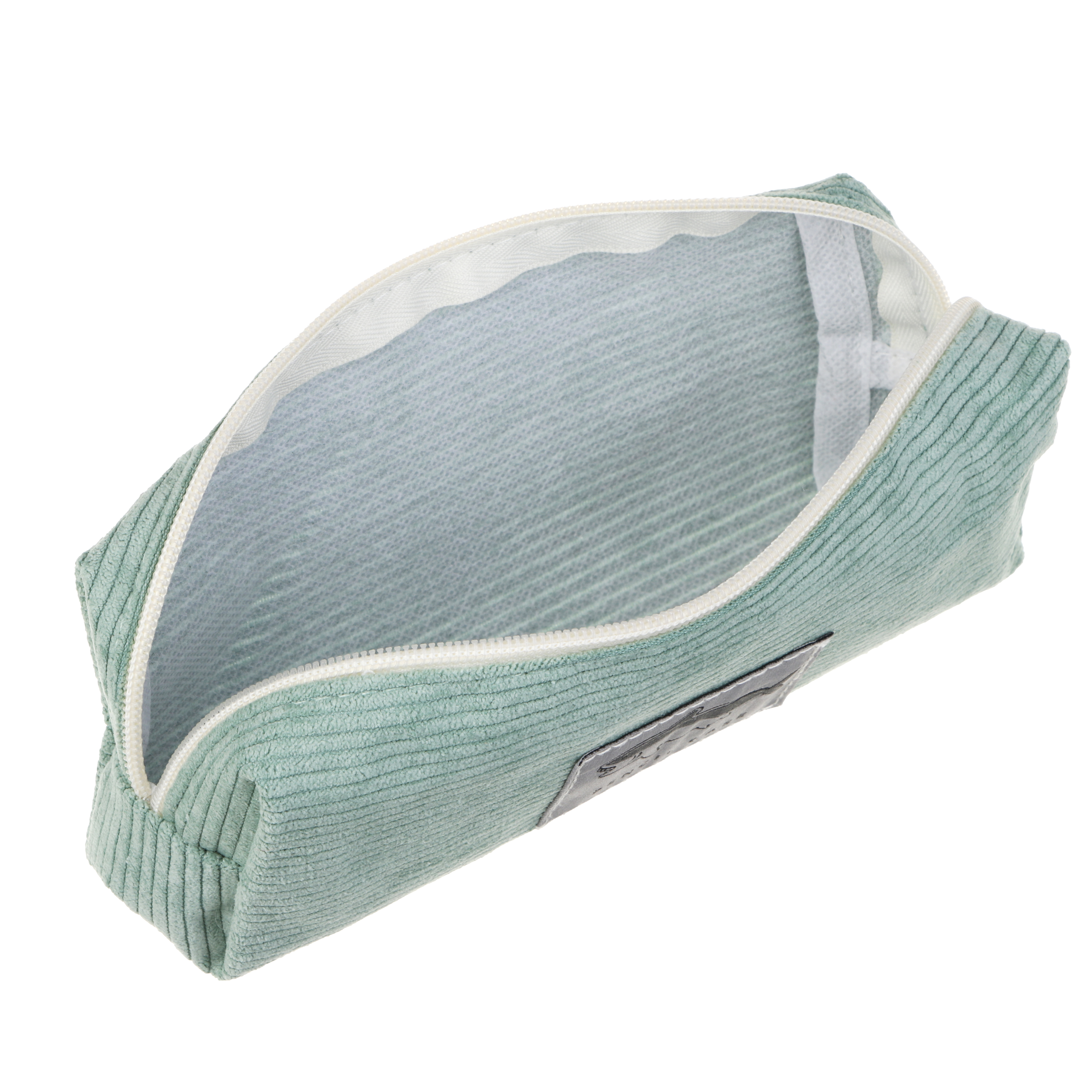 Пенал школьный прямоугольный 19,5х7х4,5 см, 1 отделение на молнии, нашивка, ПЭ под вельвет, 3 цвета, арт.№ 541-006