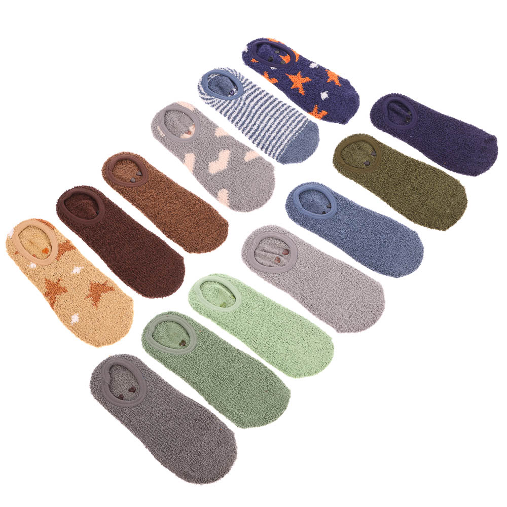 Носки укороченные с нескользящей подошвой, тм RS, 98% полиэстер, 2% спандекс, р. 36-39, RSC1-3, арт.№ 019-518