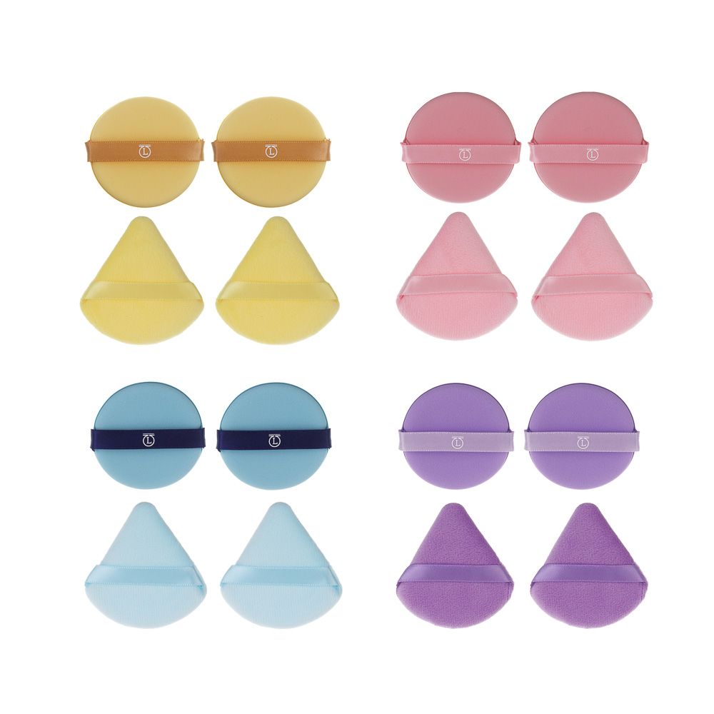 Набор для визажа (пуховка 6,5x7x0,7см, 2 шт., спонжи d5,5см 2 шт)в футляре тм ЮL, п/э, ПУ, 4 цвета, арт.№ 357-387