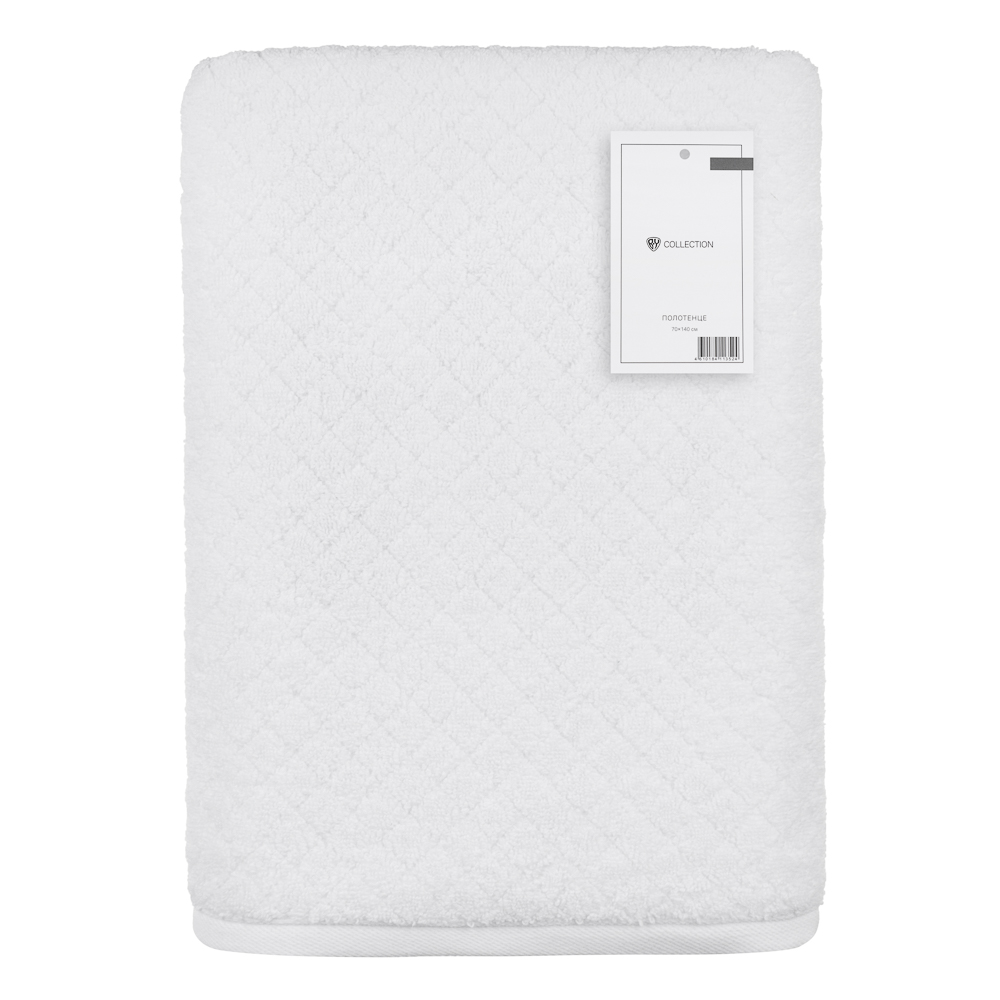 BY COLLECTION Полотенце махровое 70х140см, 100% хлопок, белый, арт.№ 484-039