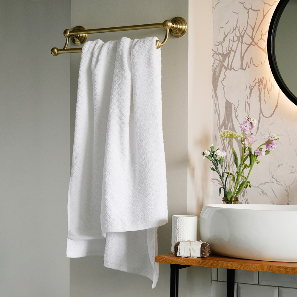 BY COLLECTION Полотенце махровое 70х140см, 100% хлопок, белый, арт.№ 484-039