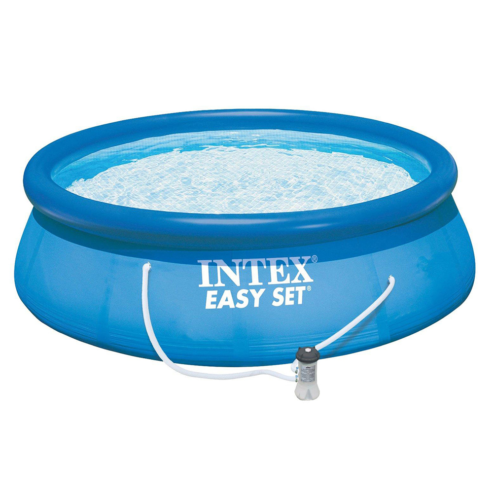 INTEX Бассейн надувной Изи Сет 457x84см, фильтр-насос, ДВД-диск, 28158NP, арт.№ 051-041