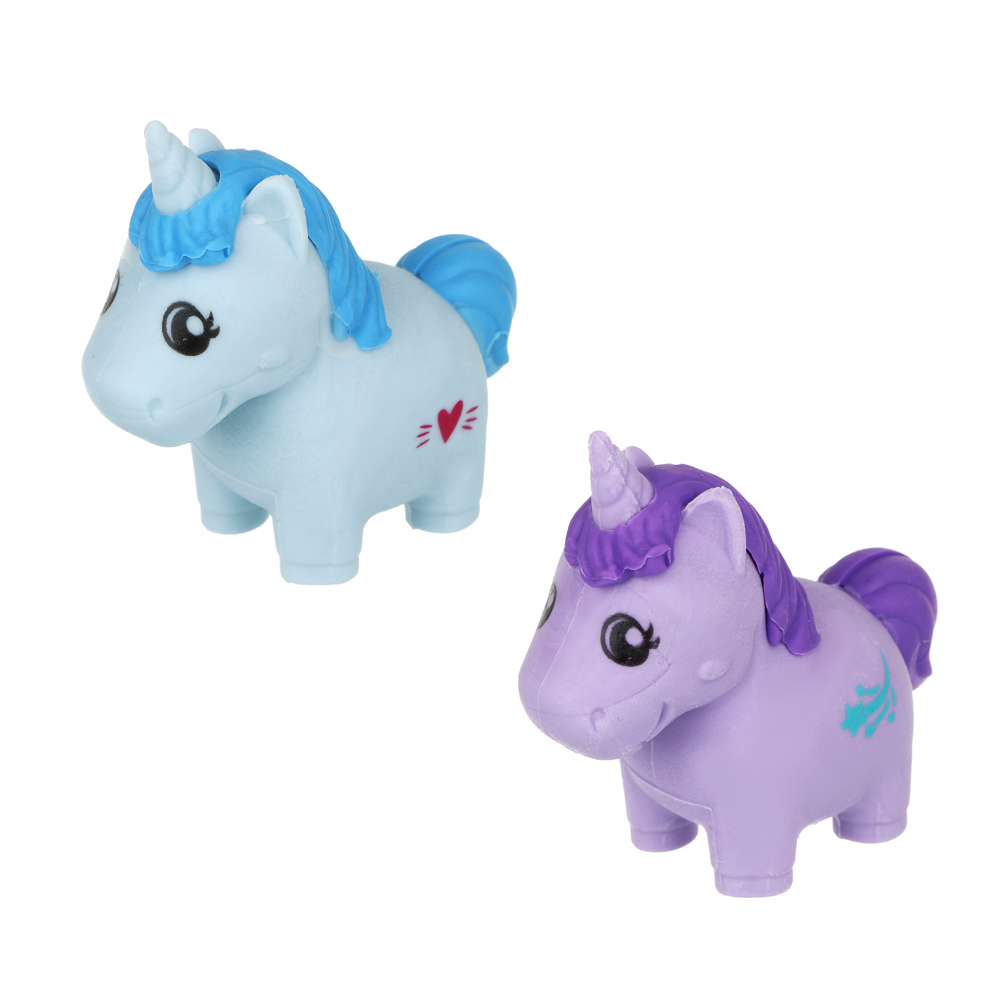 Ластик фигурный в форме единорога, ТПР, 5х5х2,4 см, 2 дизайна, арт.№ 607-037