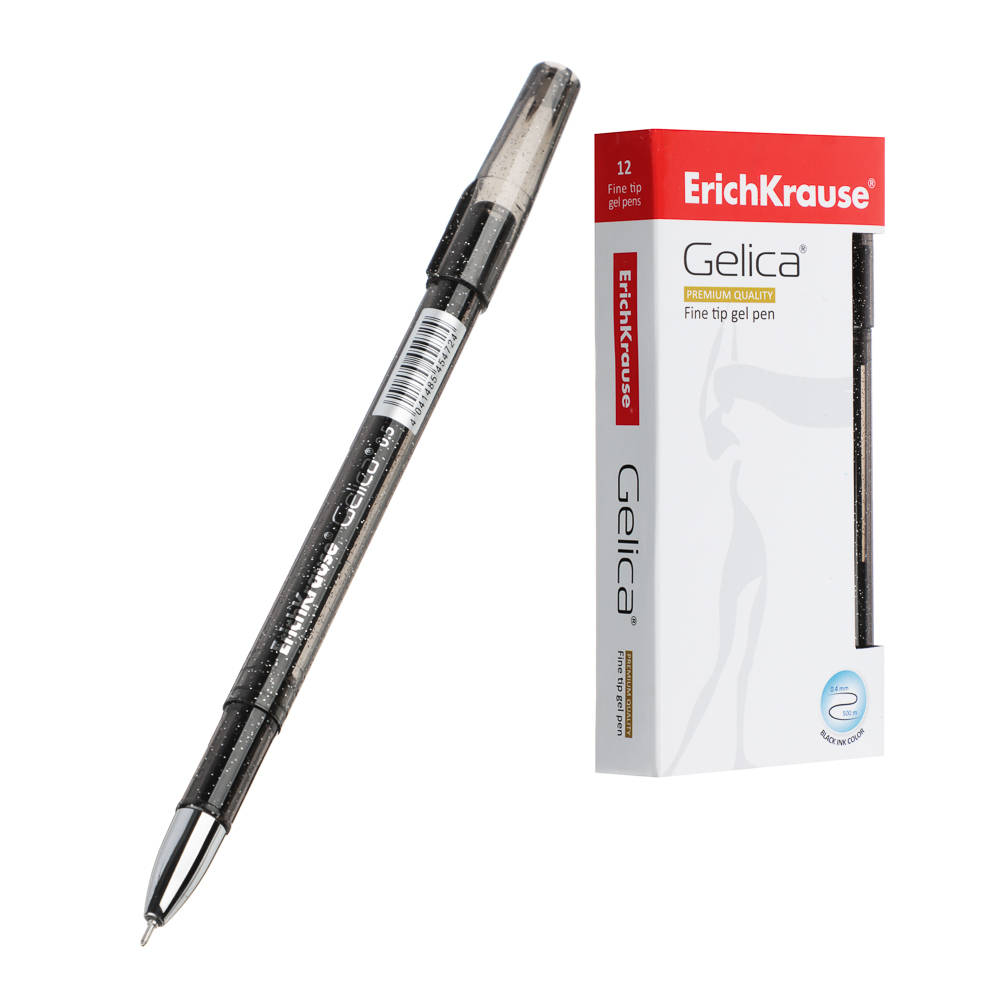 Erich Krause Ручка гелевая черная "Джелика Стик Ориджинал", 0,5мм, 45471/45472, арт.№ 614-120