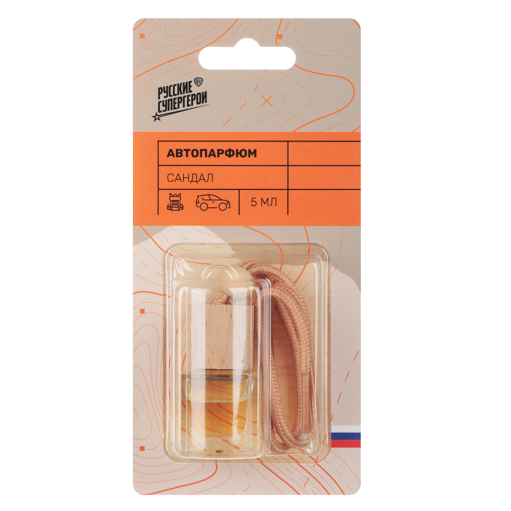 Ароматизатор подвесной тм BY Русские Супергерои, 5 мл, новая машина, табак, сандал, арт.№ 794-702