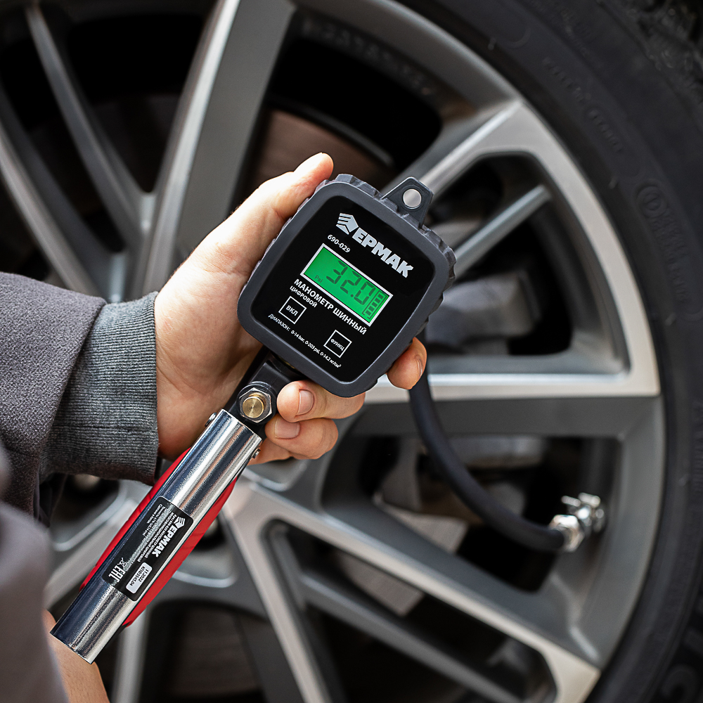 Манометр шин многофункциональный цифровой для контроля уровня давления воздуха в шинах, арт.№ 690-029