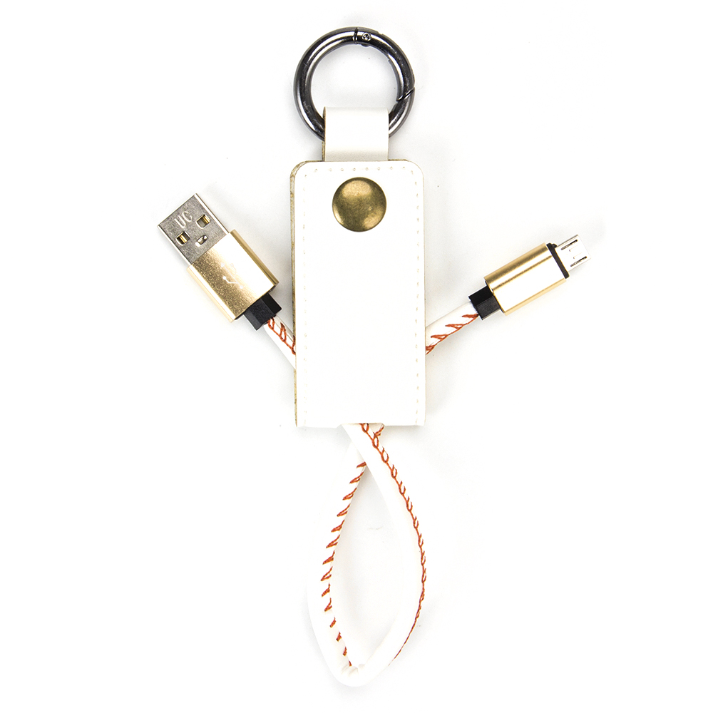 FORZA Кабель-брелок для зарядки Micro USB, 1А, в кожаной оплетке с кольцом, арт.№ 916-054