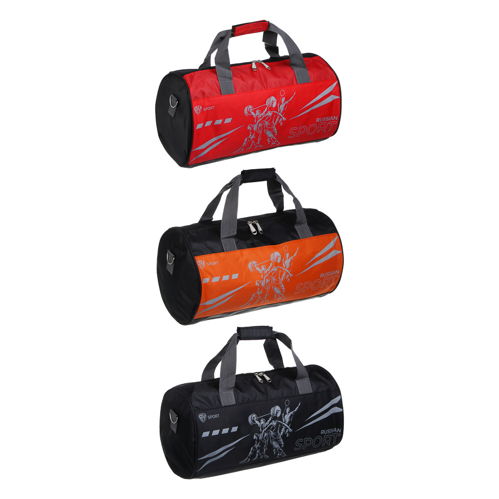 Сумка спортивная тм BY SPORT, 42x22x22см, полиэстер 420D, ПВХ, 3 цвета, арт.№ 204-039