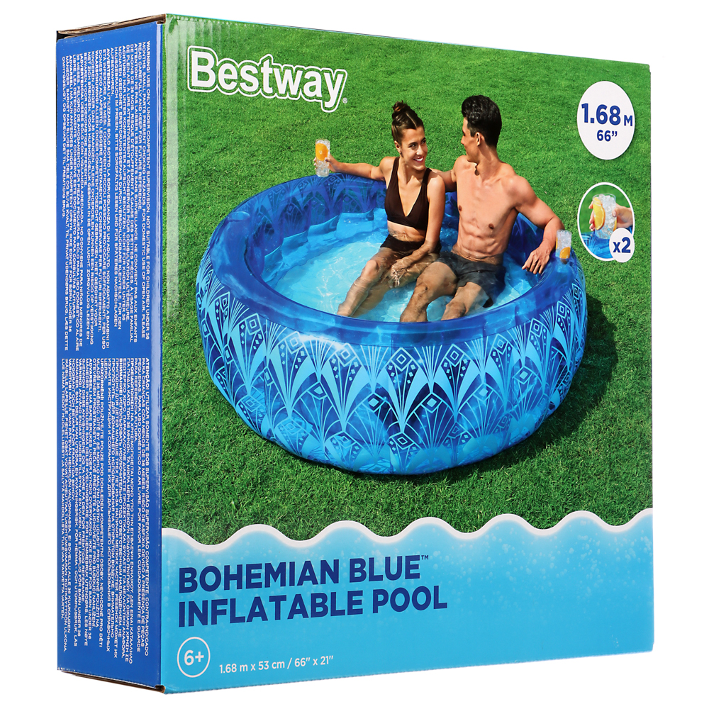 BESTWAY Надувной бассейн BOHEMIAN BLUE, 168х53см, 54479, арт.№ 013-061