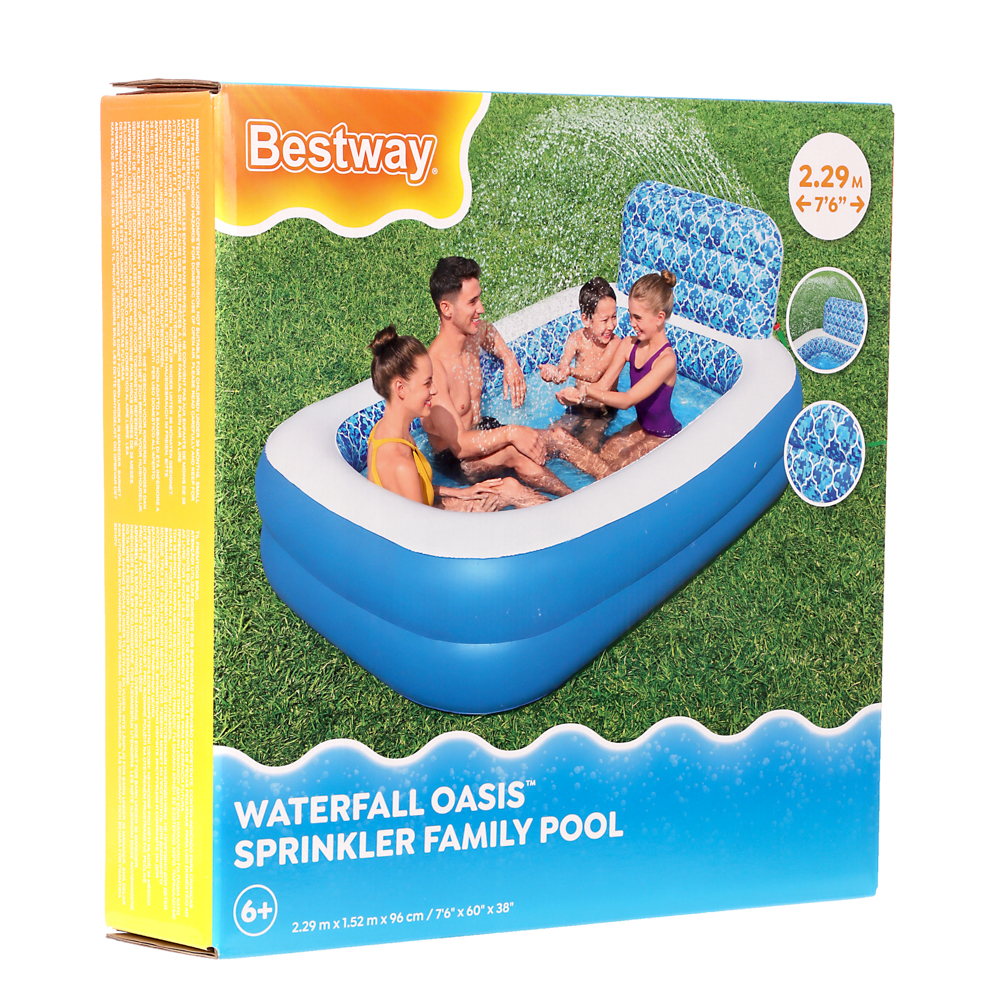 BESTWAY Семейный бассейн с брызгалкой  WATERFALL OASIS,  229x152x96см, 702л, от 6 лет, 54451, арт.№ 013-062