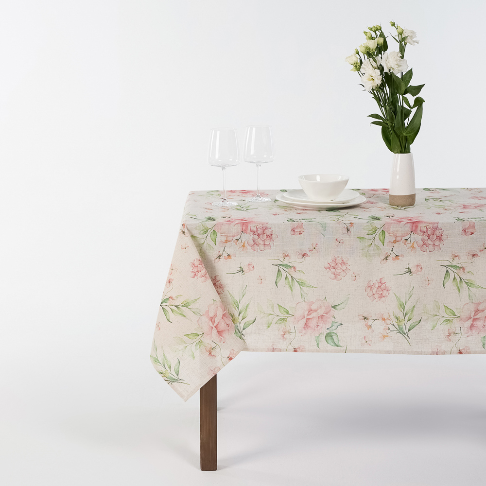 Скатерть текстильная с водоотталкивающей пропиткой, 140x180см, 85% полиэстер, 15% лен, арт.№ 488-160