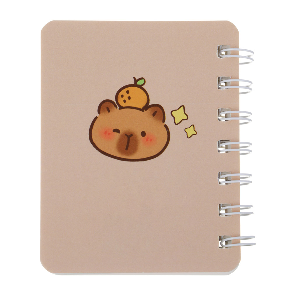 Записная книжка на спирали, 8x10см, 78 л., 4 дизайна, Капибары, арт.№ 574-066