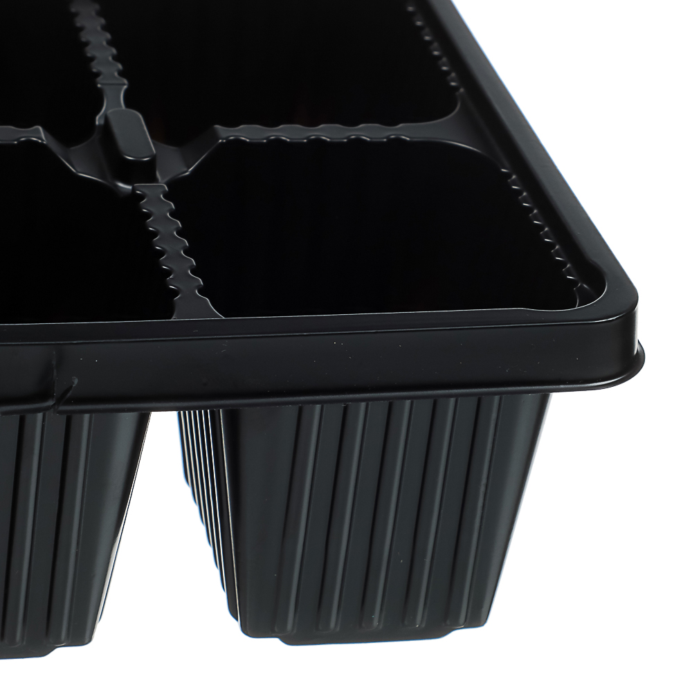 Мини-кассета рассадная 6 ячеек (уп.10 шт), черная, арт.№ 105-074