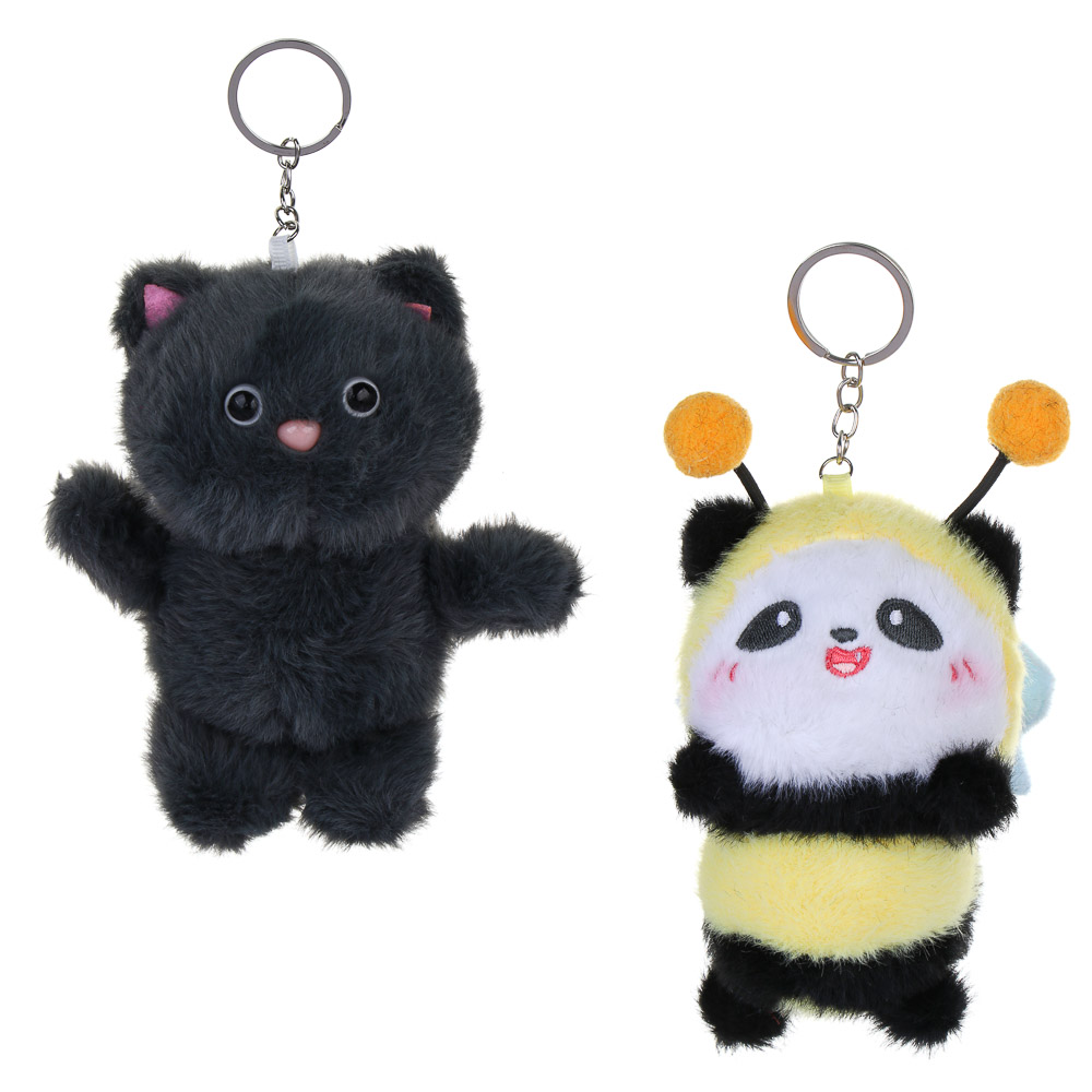 ИГРОЛЕНД Брелок мягкий "Любимчик" с подвесом, 12 см, полиэстер, металл, пластик, 2 вида, арт.№ 264-469