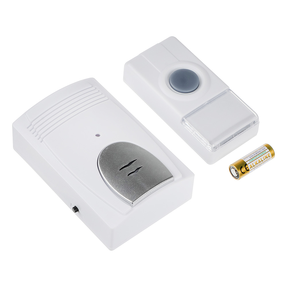 Звонок беспроводной дверной BY, 32 мелодий, 1x23A, 2xAA, с водонепроницаемой кнопкой, арт.№ 924-065