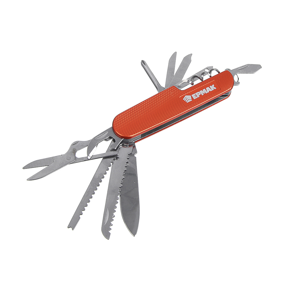 Нож перочинный тм ЕРМАК, 15см, многофункциональный, нержавеющая  сталь, арт.№ 118-136