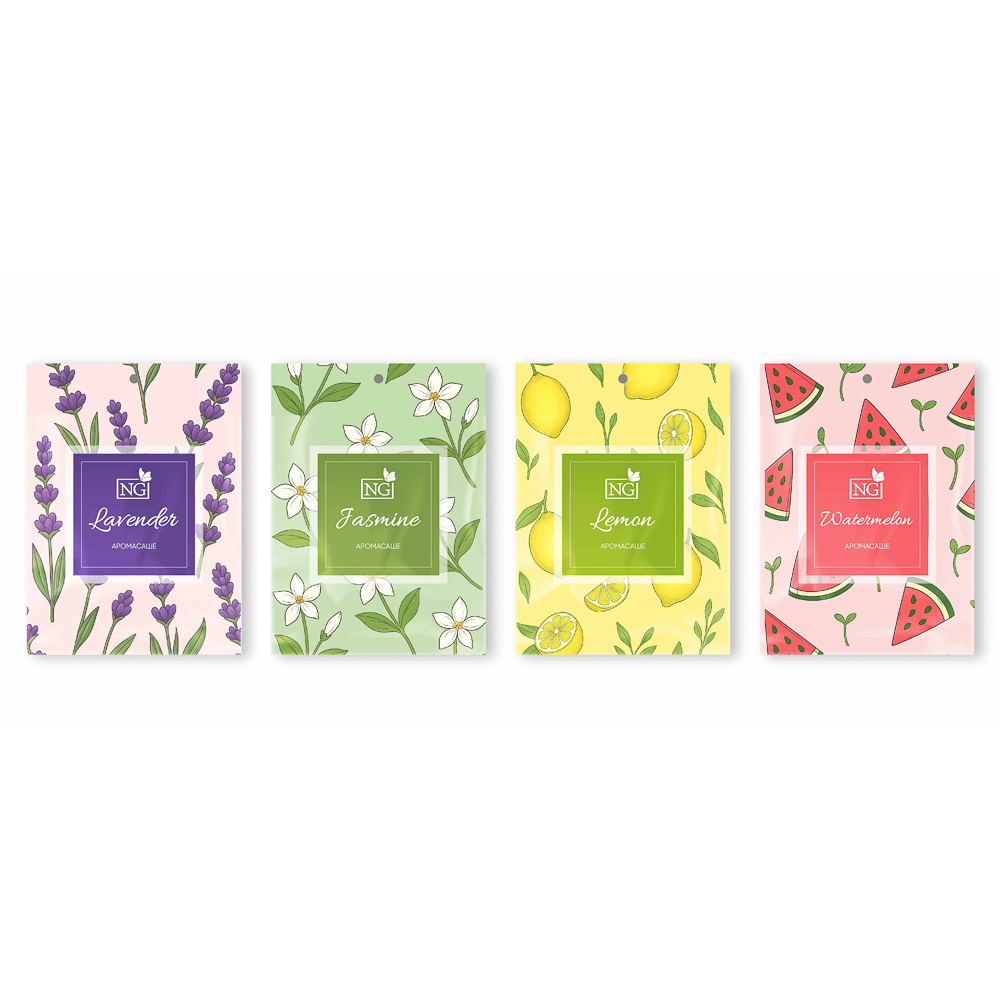 NEW GALAXY Ароматизатор Саше 10 гр, лаванда, жасмин, лимон, арбуз, арт.№ 778-303