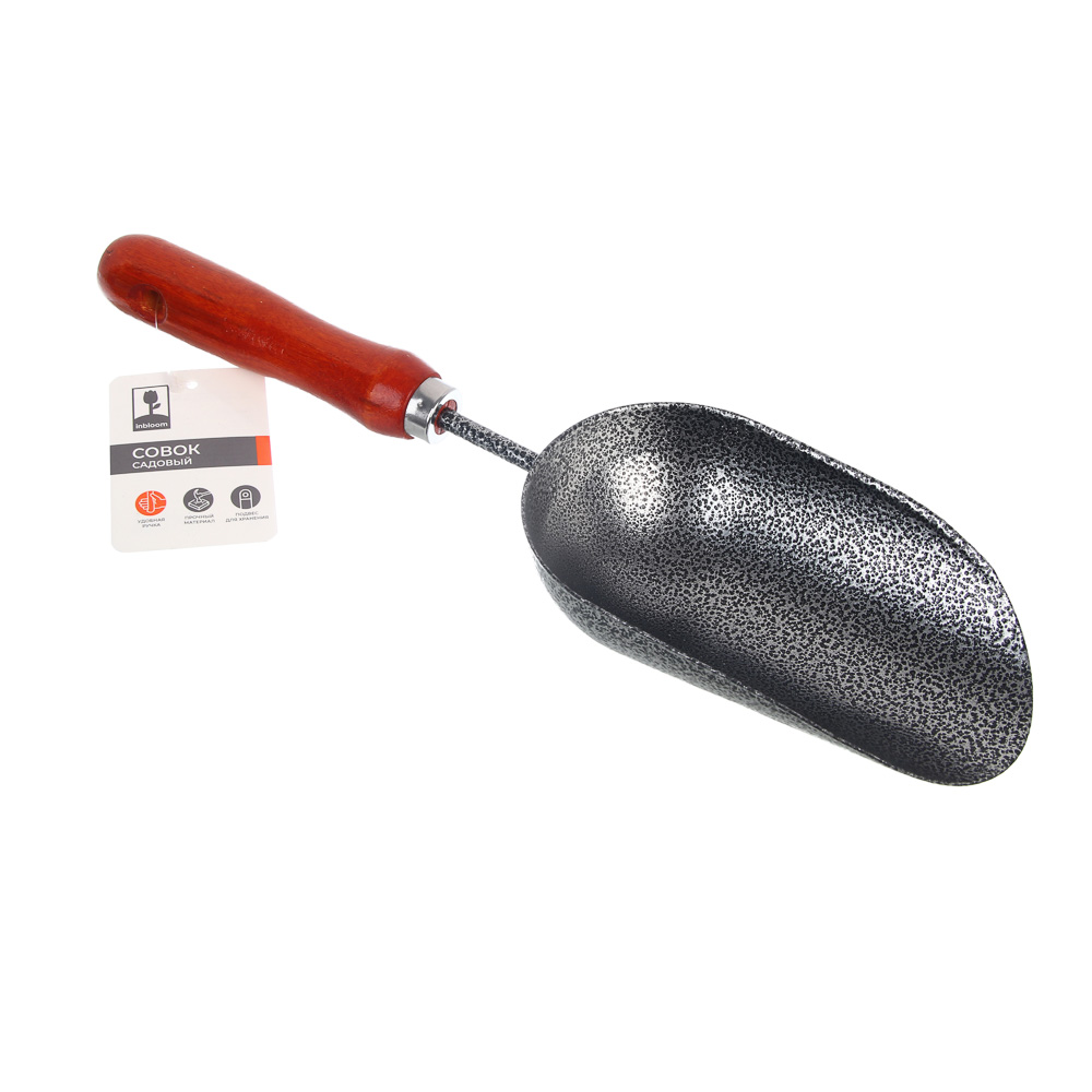 INBLOOM Совок садовый 33х9см, 1.8мм, металл, дерево, арт.№ 181-077