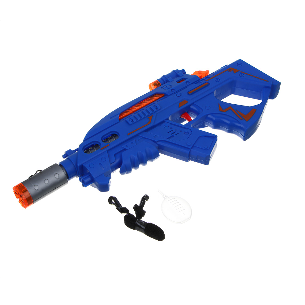 ИГРОЛЕНД Автомат "Маленький снайпер", свет, звук, дым, вибрация, 3АА, PP, 36х19х6,6 см, 4 дизайна, арт.№ 261-787