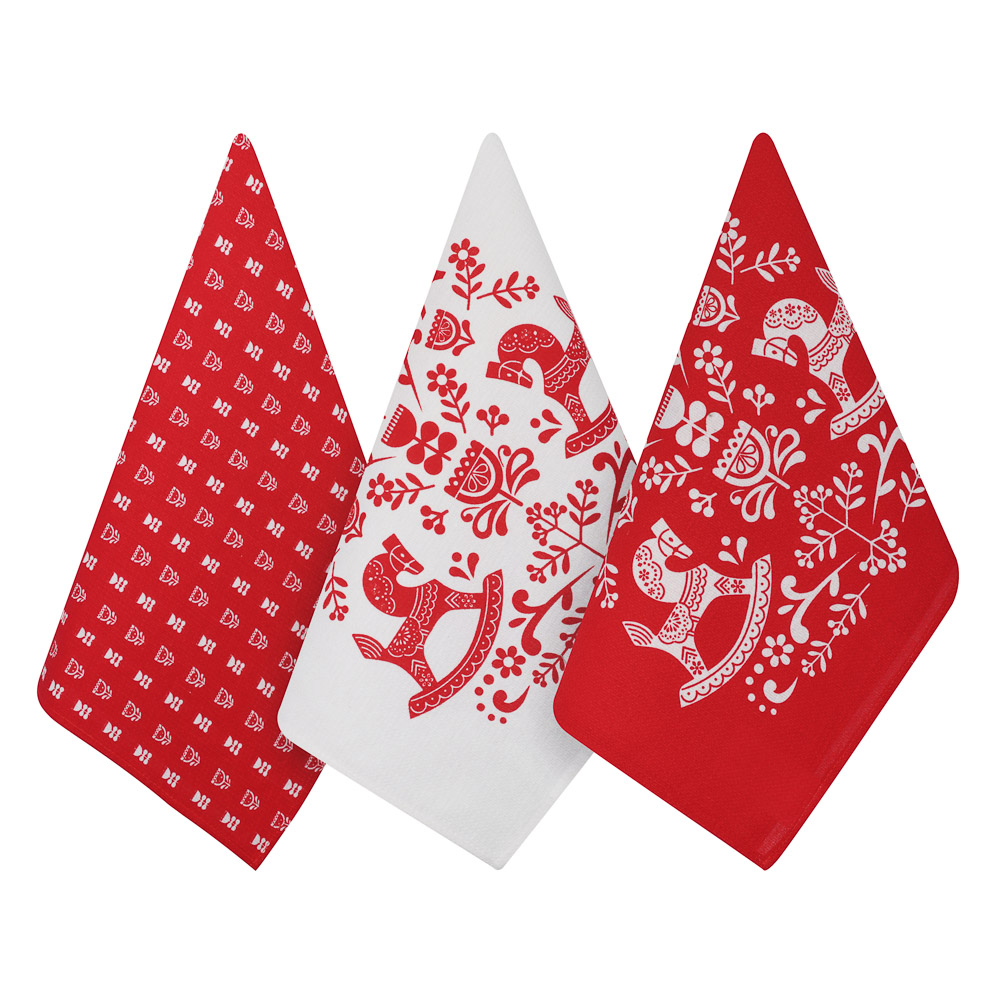 PROVANCE Красный конь Полотенце кухонное в наборе 3шт, 45х60см, 100% хлопок, арт.№ 492-270